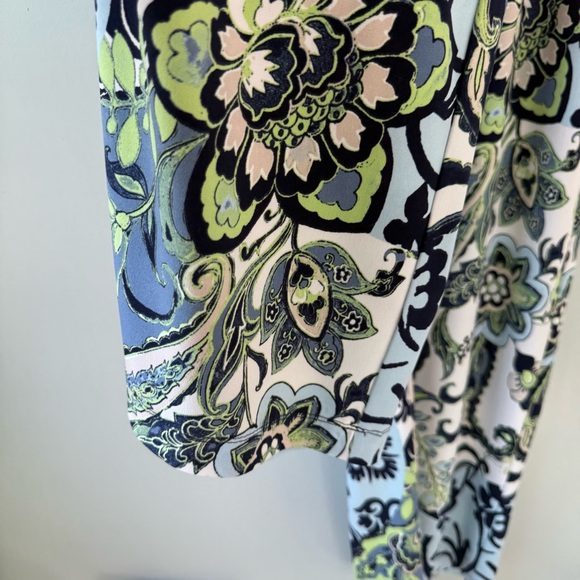 Chico's 1 pull on wide leg stretchy pants boho floral paisley - Picture 10 of 11